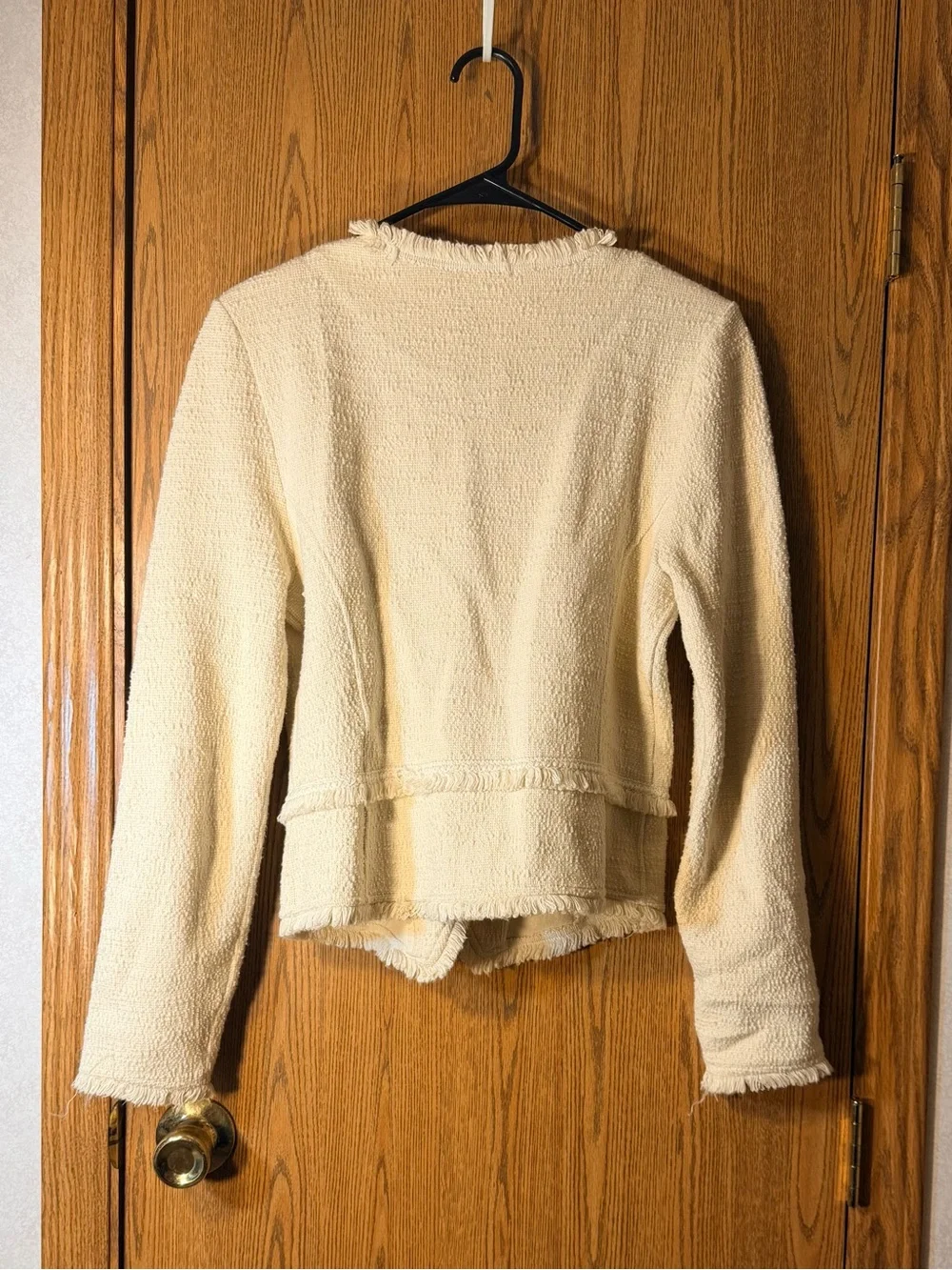 Anthropologie ett:iwa Bardot Cream Bouclé Tweed Blazer - Picture 7 of 7